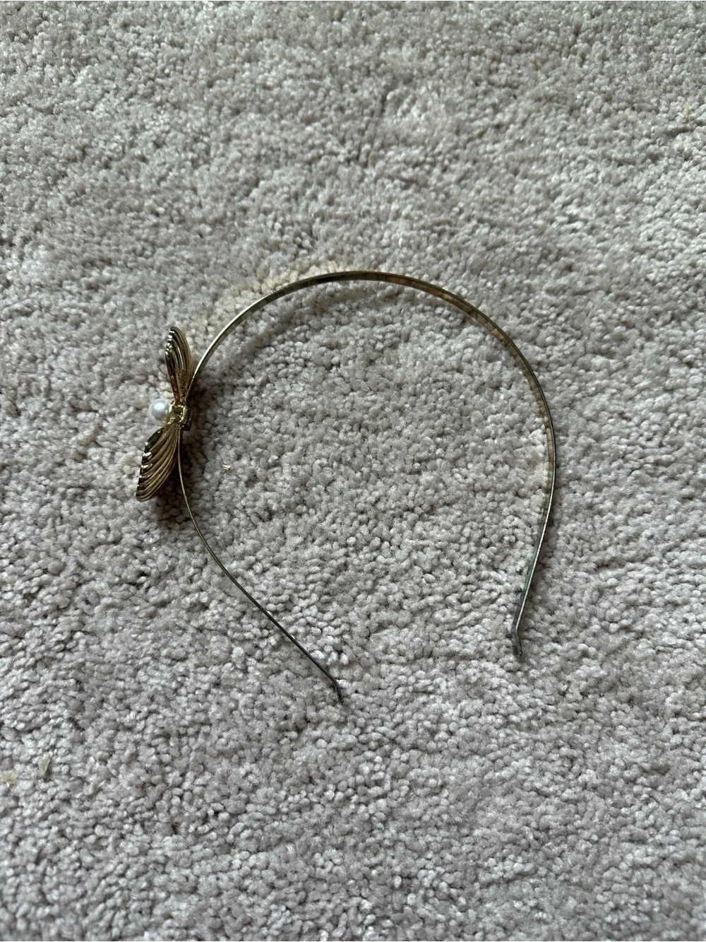 Gold Bow Pearl Accent Headband - Women Accessories